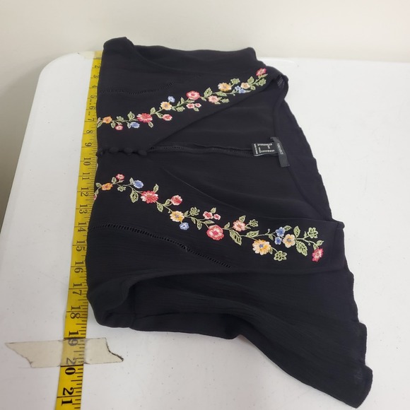 Forever 21 Womens Embroidered Fairy Grunge Babydoll‎ Tank Size XL Black Preppy - Picture 6 of 10